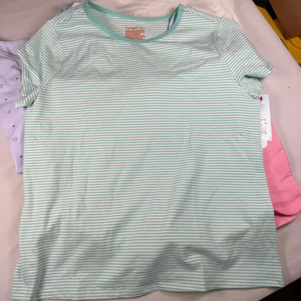 Cat & Jack Summer Lot Girls XXL 16/18 Shirts Tank Top Shorts 4 Piece NWT